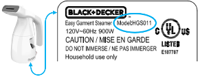 Black & Decker Easy Garment Steamer HGS011F New